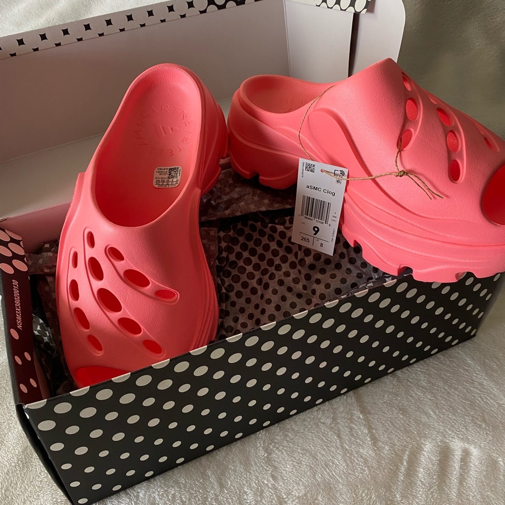 Adidas by Stella McCartney Womens Vibrant Pink Clogs/Slides - Picture 2 of 4